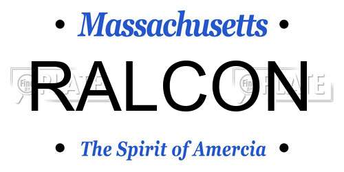 RALCON Massachusetts License Plate