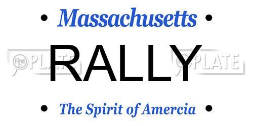 RALLY Massachusetts License Plate