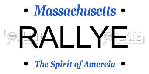 RALLYE Massachusetts License Plate