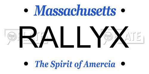 RALLYX Massachusetts License Plate