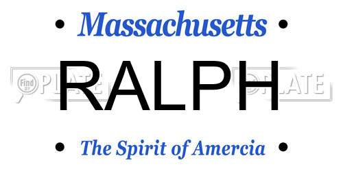 RALPH Massachusetts License Plate