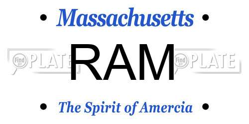 RAM Massachusetts License Plate