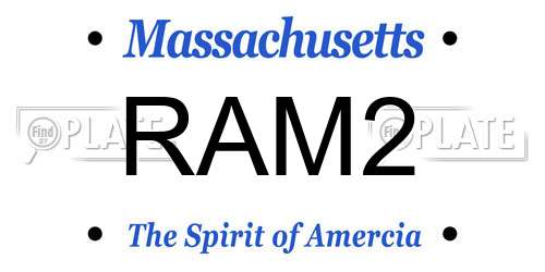 RAM2 Massachusetts License Plate
