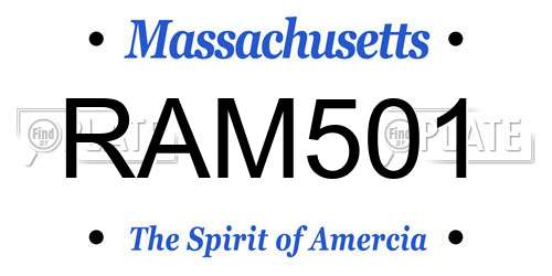 RAM501 Massachusetts License Plate