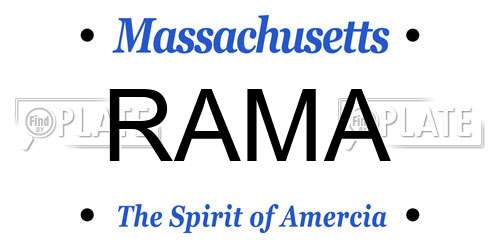 RAMA Massachusetts License Plate