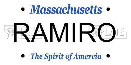 RAMIRO Massachusetts License Plate