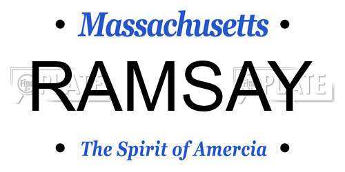 RAMSAY Massachusetts License Plate