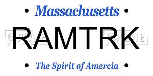 RAMTRK Massachusetts License Plate