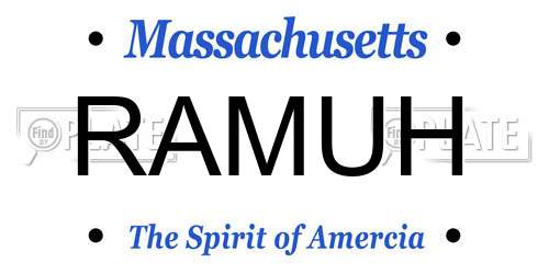RAMUH Massachusetts License Plate