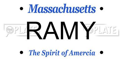 RAMY Massachusetts License Plate