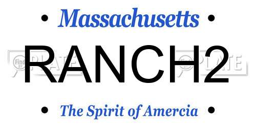 RANCH2 Massachusetts License Plate