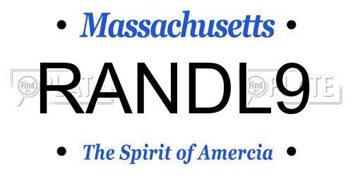 RANDL9 Massachusetts License Plate