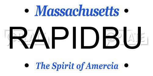 RAPIDBU Massachusetts License Plate