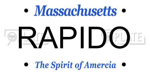 RAPIDO Massachusetts License Plate