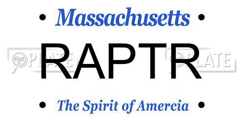 RAPTR Massachusetts License Plate