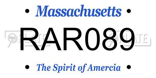 RAR089 Massachusetts License Plate