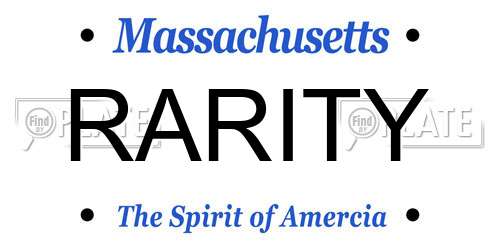 RARITY Massachusetts License Plate