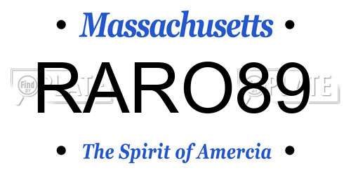 RARO89 Massachusetts License Plate