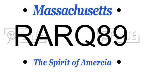 RARQ89 Massachusetts License Plate