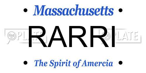 RARRI Massachusetts License Plate