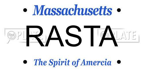 RASTA Massachusetts License Plate