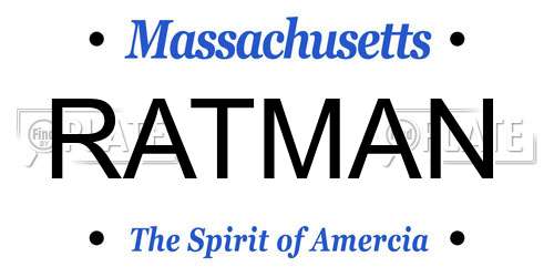 RATMAN Massachusetts License Plate