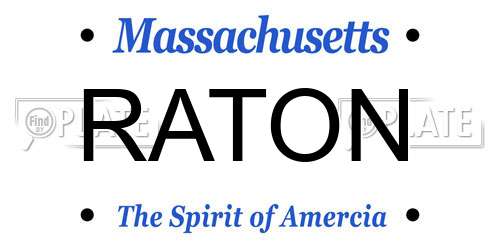 RATON Massachusetts License Plate
