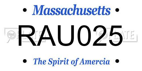 RAU025 Massachusetts License Plate