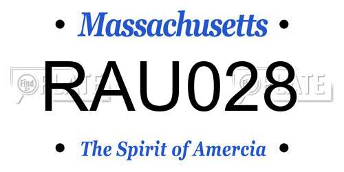 RAU028 Massachusetts License Plate