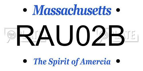 RAU02B Massachusetts License Plate