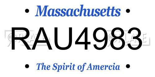RAU4983 Massachusetts License Plate
