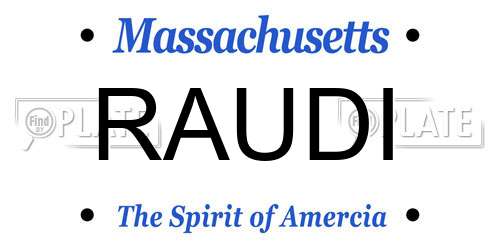 RAUDI Massachusetts License Plate