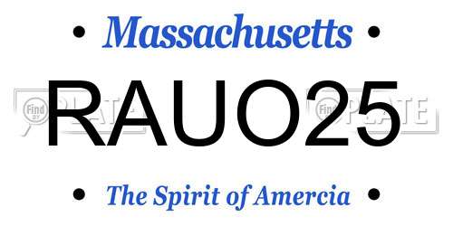 RAUO25 Massachusetts License Plate