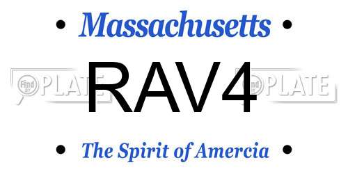 RAV4 Massachusetts License Plate