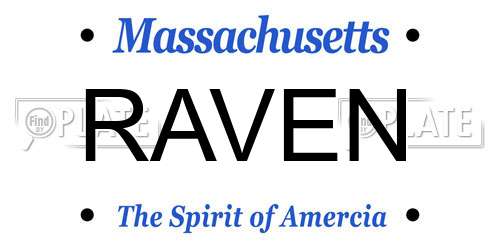 RAVEN Massachusetts License Plate