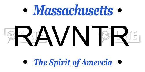 RAVNTR Massachusetts License Plate
