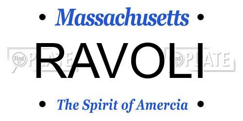 RAVOLI Massachusetts License Plate