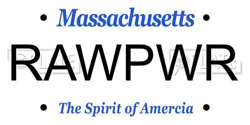 RAWPWR Massachusetts License Plate