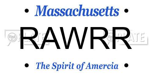 RAWRR Massachusetts License Plate