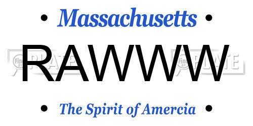 RAWWW Massachusetts License Plate
