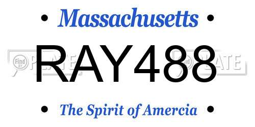 RAY488 Massachusetts License Plate
