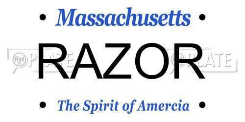 RAZOR Massachusetts License Plate