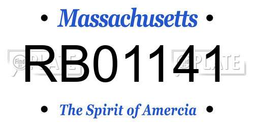 RB01141 Massachusetts License Plate