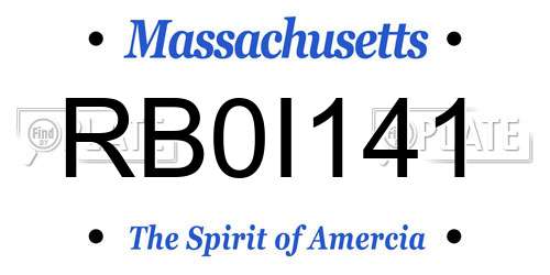 RB0I141 Massachusetts License Plate