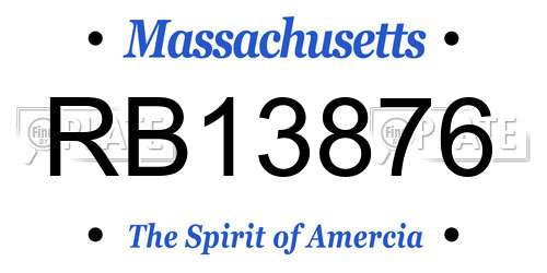 RB13876 Massachusetts License Plate