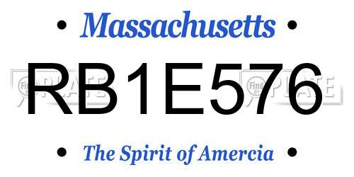 RB1E576 Massachusetts License Plate