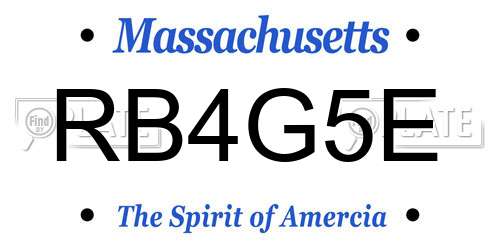 RB4G5E Massachusetts License Plate