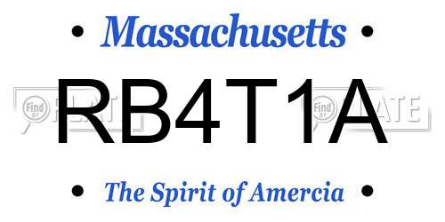 RB4T1A Massachusetts License Plate