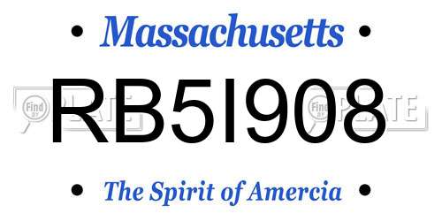 RB5I908 Massachusetts License Plate