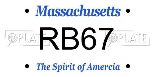 RB67 Massachusetts License Plate